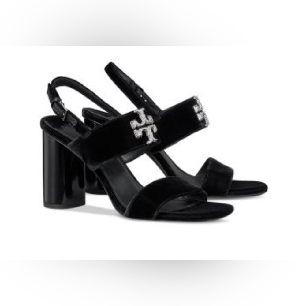 NIB TORY BURCH ELEANOR PAVE HEEL SANDALS